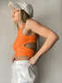 'Ulani' Cutout Round Neck Tank Top - Celes Fashion